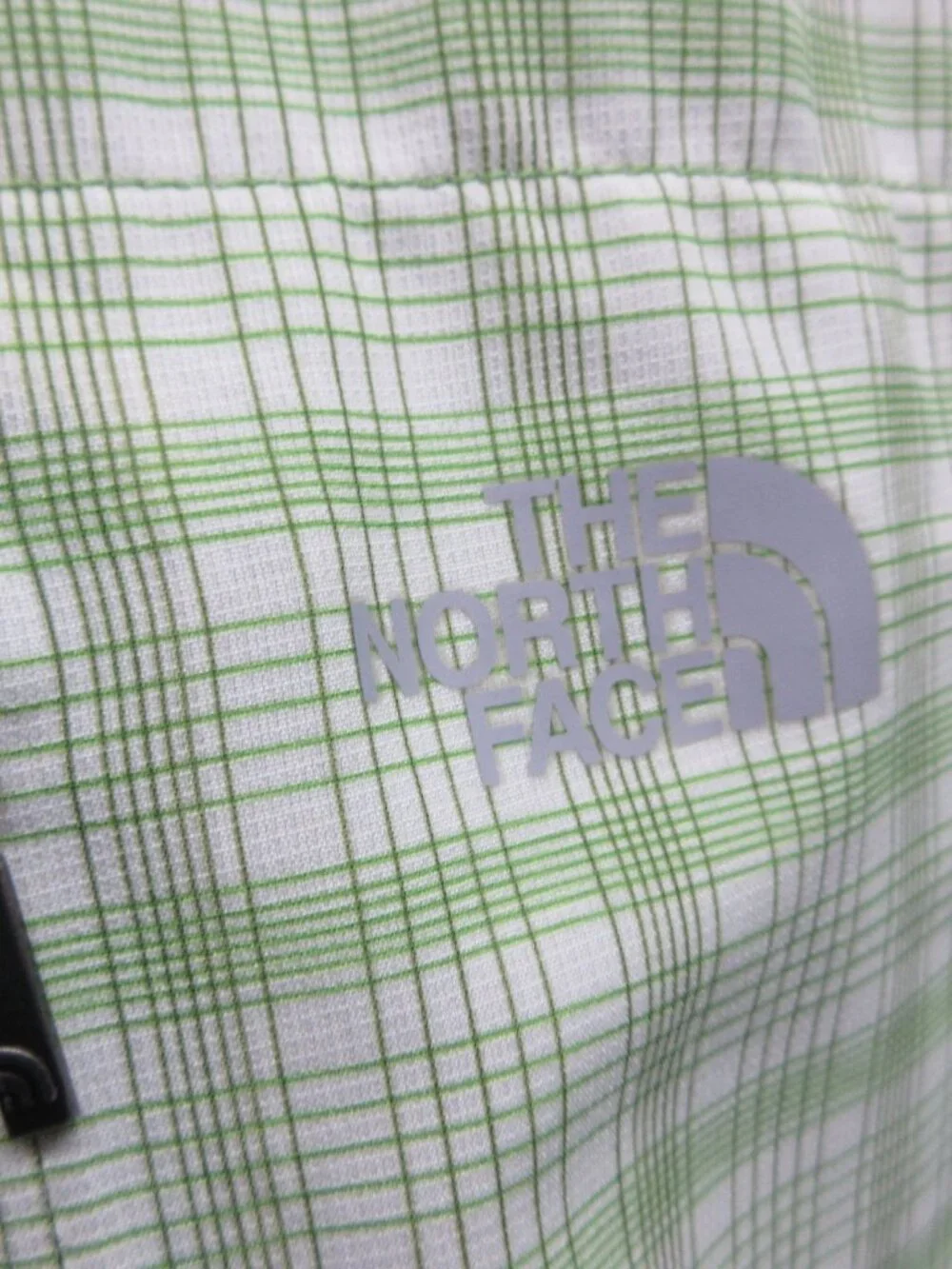 THE NORTH FACE BUTTON DOWN SHIRT SHORT SLEEVE MENS LARGE WHITE GREEN CHECKER